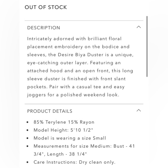 Johnny Was BIYA Duster (L) - Picture 7 of 7